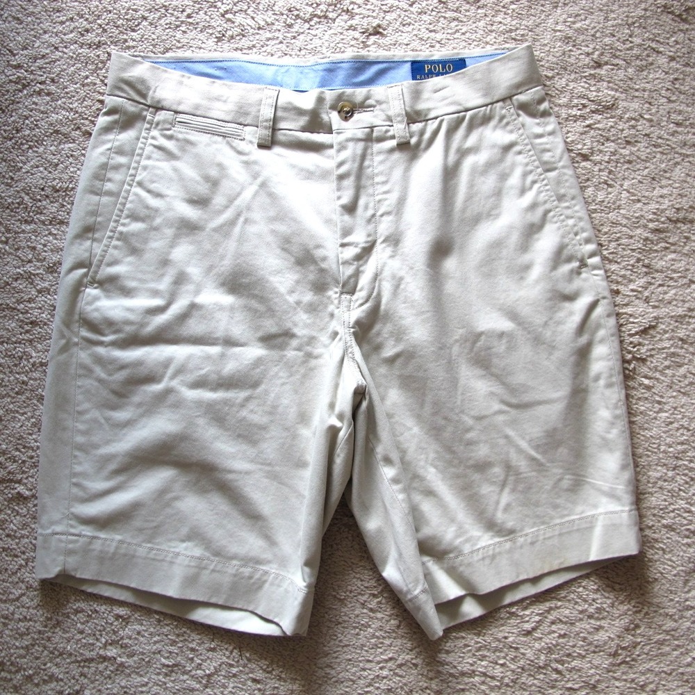 Polo Ralph Lauren Stretch Classic Fit Khaki Chino Shorts Men's Size 30 x 9 Beige